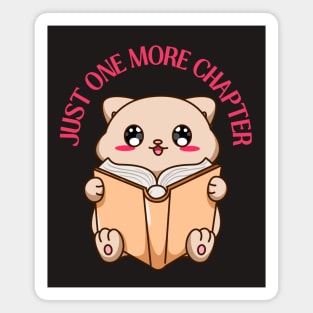 Animal reading book Just one more chapter I Love Books Bookoholic Magnet